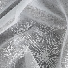 Dekoracja okienna SABINE biała w srebrne dmuchawce z etaminy Eurofirany - 290 x 250 cm - biały 4