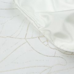 Bieżnik biały BLINK 18 z welwetu z metalicznym wzorem liści roślin wodnych Eurofirany - 35 x 220 cm - biały 5