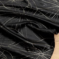 Bieżnik czarny BLINK 18 z welwetu z metalicznym wzorem liści roślin wodnych Eurofirany - 35 x 220 cm - czarny 7
