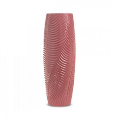 Wazon ceramiczny SENA różowy z wytłaczanym wzorem Eurofirany - ∅ 15 x 40 cm - różowy 1