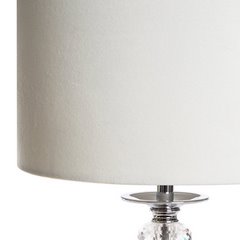 ALYSA KREMOWA LAMPA STOŁOWA NA KRYSZTAŁOWEJ PODSTAWIE Z WELWETOWYM ABAŻUREM 30x30x52EUROFIRANY - 30 x 30 x 52 cm - kremowy 2