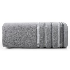LIVIA ręcznik kąpielowy z bordiurą w paski Eurofirany - 50 x 90 cm - stalowy 2