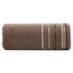 Ręcznik LIVIA brązowy z bordiurą w paski Eurofirany - 30 x 50 cm - jasnobrązowy 2