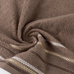 LIVIA ręcznik kąpielowy z bordiurą w paski Eurofirany - 50 x 90 cm - jasnobrązowy 4