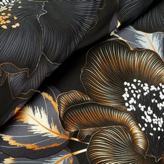 Komplet pościeli PEONIA 2 czarna z motywem kwiatowym z makosatyny bawełnianej Limited Collection Eurofirany - 160 x 200 cm - czarny 5