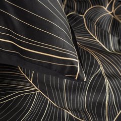 Komplet pościeli VICTORIA 1 czarna z motywem roślinnym z makosatyny bawełnianej Limited Collection Eurofirany - 160 x 200 cm - czarny 5