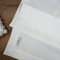 Bieżnik biały ELIZA dwustronny, tkany srebrną nicią ze wzorem pepitki Eurofirany - 40 x 180 cm - biały 9