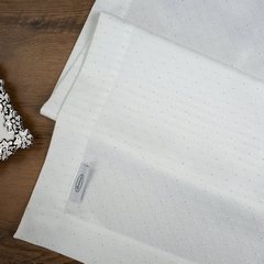 Obrus biały ELIZA dwustronny, tkany srebrną nicią ze wzorem pepitki Eurofirany - 145 x 400 cm - biały 8