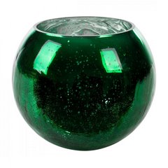 Osłonka na doniczkę VERRE zielona ze szkła artystycznego Eurofirany - ∅ 20 x 16 cm - zielony 1