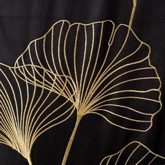 Komplet pościeli HAFT 2 czarny haftowany w złote liście miłorzębu z satyny bawełnianej Eurofirany Premium - 160 x 200 cm - czarny 3