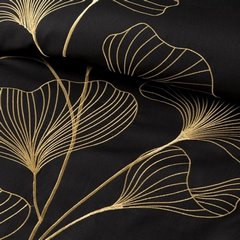 Komplet pościeli HAFT 2 czarny haftowany w złote liście miłorzębu z satyny bawełnianej Eurofirany Premium - 160 x 200 cm - czarny 4