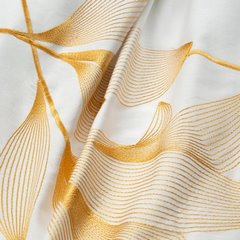 Biała pościel z satyny bawełnianej haftowana w złote kwiaty 160x200 cm EUROFIRANY PREMIUM - 160 x 200 cm - biały 5
