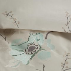 Komplet pościeli HAFT 6 kremowy haftowany w kwiaty z satyny bawełnianej Eurofirany Premium - 160 x 200 cm - kremowy 5