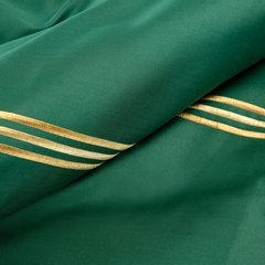Komplet pościeli HAFT 4 zielony haftowany w złote paski z satyny bawełnianej Eurofirany Premium - 160 x 200 cm - zielony 5