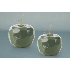 Figurka APLE zielone jabłko ze złotym ogonkiem w nowoczesnym stylu Eurofirany - 13 x 13 x 10 cm - zielony 4