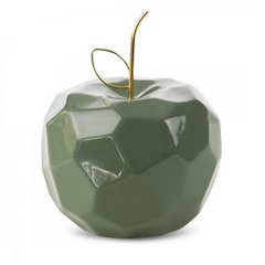 Figurka APLE zielone jabłko ze złotym ogonkiem w nowoczesnym stylu Eurofirany - 16 x 16 x 13 cm - zielony 1