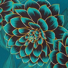 Komplet pościeli turkusowa MIA w duże kwiaty z satyny bawełnianej 220x200 cm, 70x80 cm Eurofirany - 220 x 200 cm - wielokolorowy 3