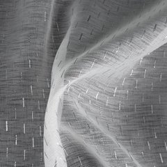 Firana LOARA ze srebrnym wzorem z etaminy Eurofirany - 140 x 270 cm - biały 4