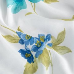 Zasłona ALMA z mikrofibry w niebieskie kwiaty Eurofirany - 140 x 250 cm - biały 4