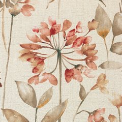 Zasłona JENNY w stylu eko ze wzorem kwiatowym Eurofirany - 140 x 250 cm - naturalny 3