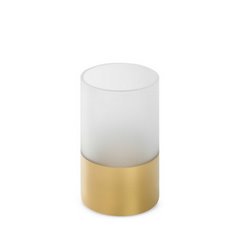 Świecznik dekoracyjny LUNA 5 biało-złoty szklany o klasycznym kształcie Limited Collection Eurofirany - ∅ 10 x 15 cm - biały 1