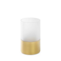 Świecznik dekoracyjny LUNA 5 biało-złoty szklany o klasycznym kształcie Limited Collection Eurofirany - ∅ 15 x 25 cm - biały 1