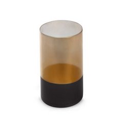 Świecznik dekoracyjny PEONIA 1 czarno-złoty szklany z motywem kwiatowym Limited Collection Eurofirany - ∅ 15 x 20 cm - czarny 1