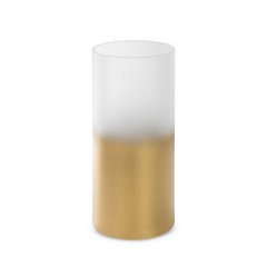 Świecznik dekoracyjny BLANCA 7 biało-złoty szklany o klasycznym kształcie Limited Collection Eurofirany - ∅ 15 x 35 cm - biały 1