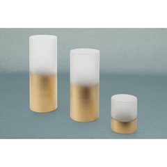 Świecznik dekoracyjny BLANCA 7 biało-złoty szklany o klasycznym kształcie Limited Collection Eurofirany - ∅ 15 x 35 cm - biały 5