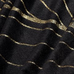 Koc czarny LOTOS ze złotym wzorem botanicznym Eurofirany - 150 x 200 cm - czarny 5