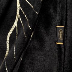 Koc czarny LOTOS ze złotym wzorem kwiatowym 150x200 cm EUROFIRANY - 150 x 200 cm - czarny 6