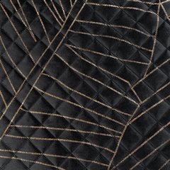Narzuta czarna LUNA velvetowa ze złotym wzorem liści 170x210 cm EUROFIRANY - 170 x 210 cm - czarny 3