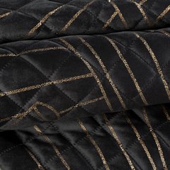 Narzuta czarna LUNA velvetowa ze złotym wzorem liści 170x210 cm EUROFIRANY - 170 x 210 cm - czarny 4
