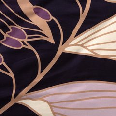Komplet pościeli fioletowy ZOJA 5 z tencelu lyocell we wzór roślinny 160x200 cm, 2x 70x80 cm Eurofirany Premium - 160 x 200 cm - ciemnofioletowy 4