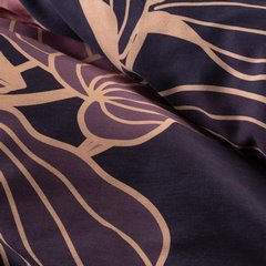 Komplet pościeli fioletowy ZOJA 5 z tencelu lyocell we wzór roślinny 160x200 cm, 2x 70x80 cm Eurofirany Premium - 160 x 200 cm - ciemnofioletowy 5