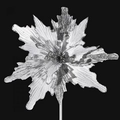 Biała gwiazda betlejemska z brokatem kwiat na choinkę 29 cm Eurofirany - 20 cm - biały 1