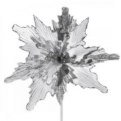 Biała gwiazda betlejemska z brokatem kwiat na choinkę 29 cm Eurofirany - 20 cm - biały 2