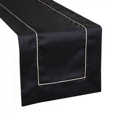 Madele elegancki czarny bieżnik ze złotą lamówką 40x220 cm Eurofirany - 40 x 200 cm - czarny 1