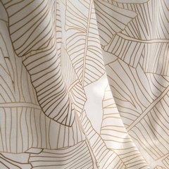 Zasłona LUNA 2 z matowego welwetu ze wzorem beżowych liści Limited Collection Eurofirany - 140 x 250 cm - biały 3