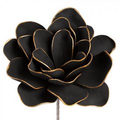 Sztuczny kwiat czarny FLORE 683 ze złotymi brzegami wykonany z pianki foamiran 60 cm Eurofirany - ∅ 27 x 60 cm - czarny 1