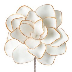 Sztuczny kwiat biały FLORE 683 ze złotymi brzegami wykonany z pianki foamiran 60 cm Eurofirany - ∅ 27 x 60 cm - biały 1
