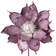 Fioletowy sztuczny kwiat do bukietów duży z drobnym brokatem 80 cm Eurofirany - ∅ 40 x 80 cm - fioletowy 1