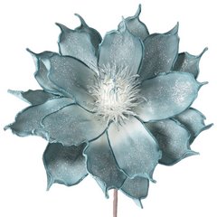 Niebieski sztuczny kwiat do bukietów duży z drobnym brokatem 80 cm Eurofirany - ∅ 40 x 80 cm - niebieski 1