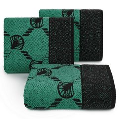 DORIAN ręcznik do rąk z wzorem liści ginko Eurofirany - 30 x 50 cm - czarny 1