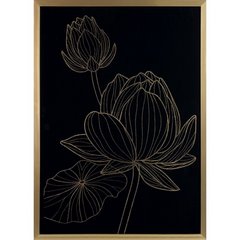 Obraz czarny LOTOS 7 drukowany z motywem botanicznym Limited Collection Eurofirany - 53 x 73 cm - czarny 1