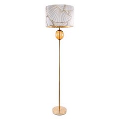Lampa stojąca biała LUNA 3 z welwetowym abażurem w geometryczny wzór Limited Collection Eurofirany - ∅ 46 x 165 cm - biały 1