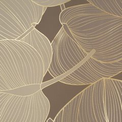 Frezja beżowa zasłona zaciemniająca w złote liście lilii wodnej na przelotkach 140x250 cm Eurofirany - 140 x 250 cm - beżowy 3