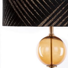 Lampa stojąca czarna VICTORIA 2 z welwetowym abażurem z motywem geometrycznym Limited Collection Eurofirany - ∅ 46 x 165 cm - czarny 2