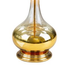 Lampa stołowa turkusowo-złota LOTOS 9 z welwetowym abażurem i szklaną podstawą Limited Collection Eurofirany - ∅ 32 x 61 cm - turkusowy 3