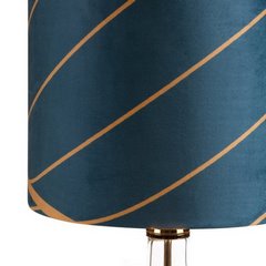 Lampa stołowa turkusowo-złota LOTOS 4 z welwetowym abażurem i szklaną podstawą Limited Collection Eurofirany - ∅ 32 x 61 cm - turkusowy 2
